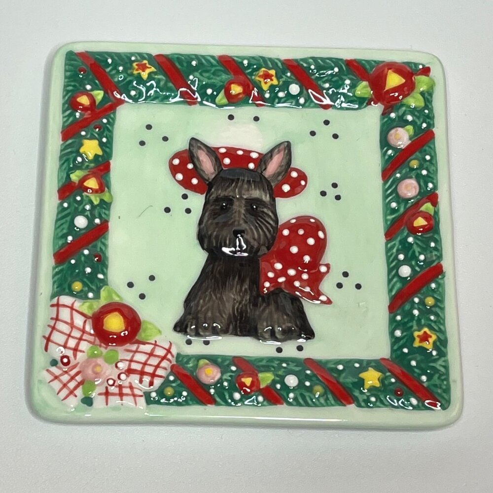 Mary Engelbreit Scottie Christmas Decorative Mini Plates - Picture 5 of 14